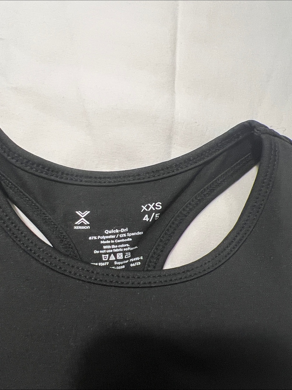 Girls Performance Racerback Sports Bra - Black - Picture 3 of 4